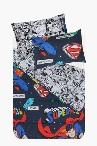 Polycotton Superman Reversible Comforter Set