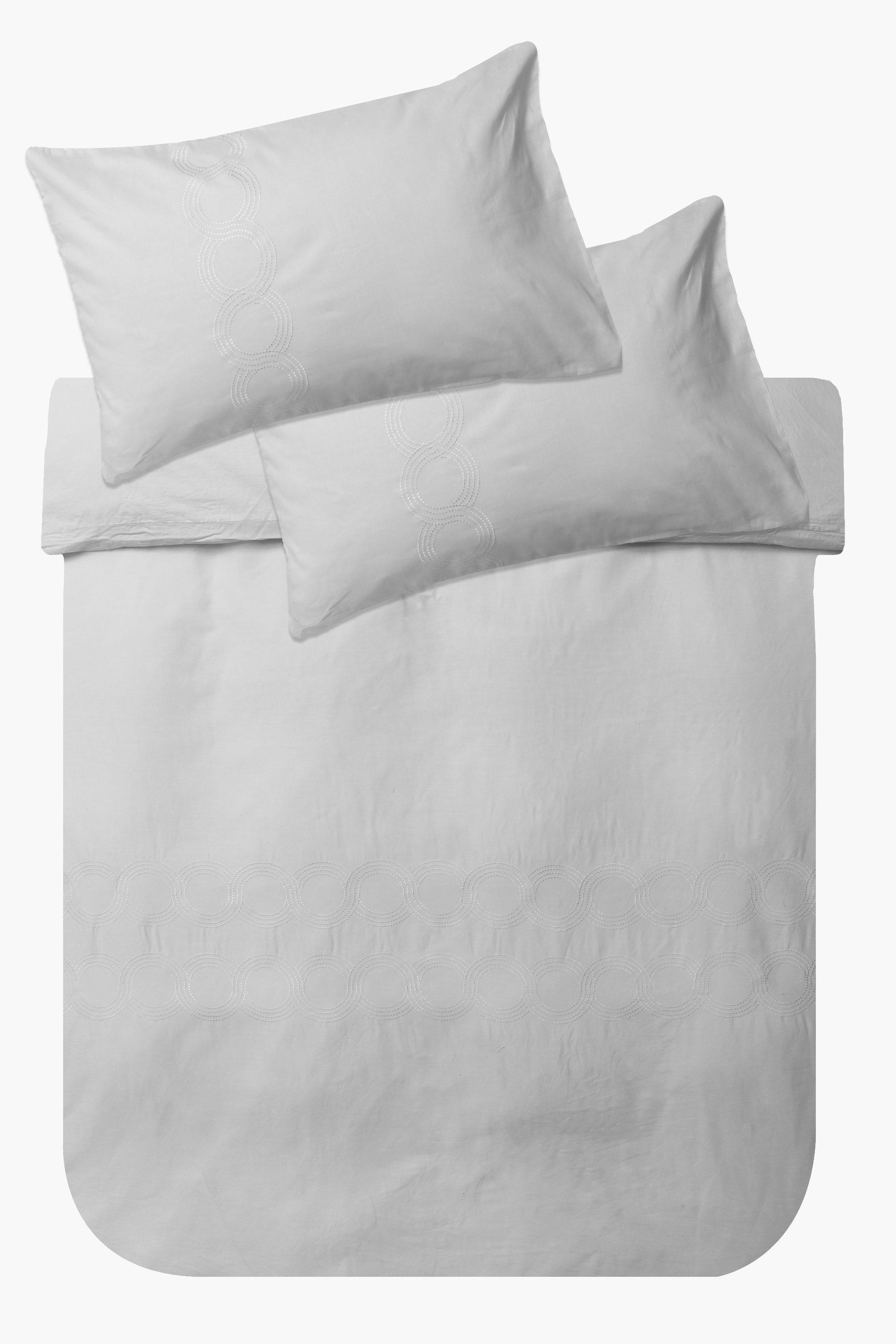 Premium Cotton Embroidered Circles 132 Thread Count Duvet Cover Set