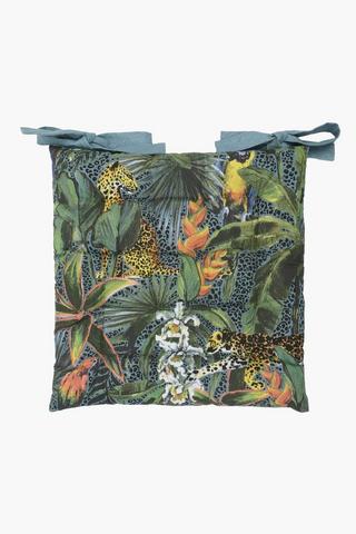 Printed Jungle Vibes Chair Pad, 40x40cm