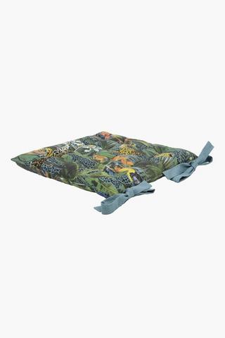 Printed Jungle Vibes Chair Pad, 40x40cm