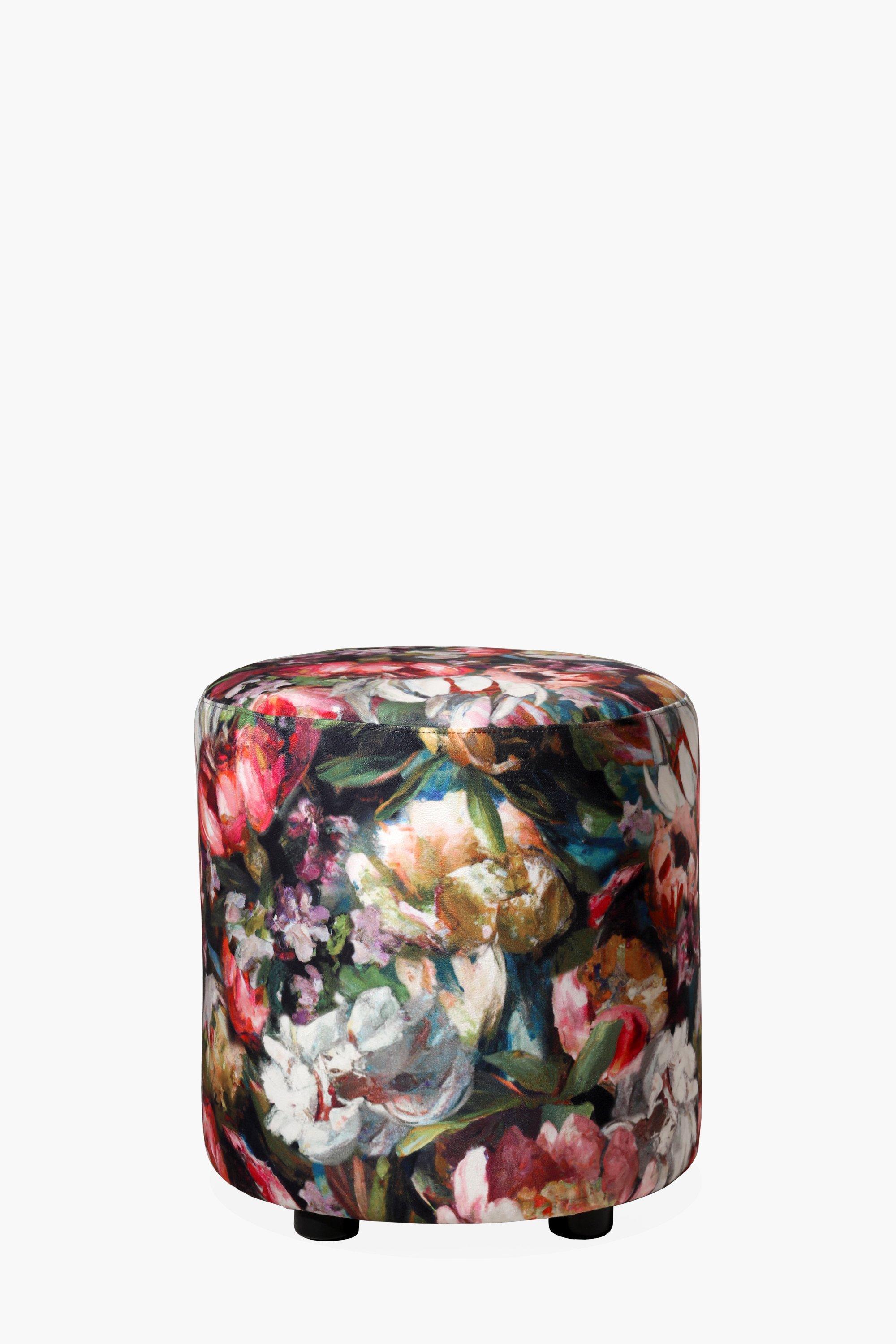 Floral Round Ottoman