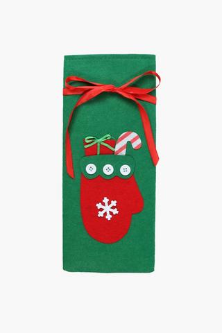 Festive Felt Wine Bag