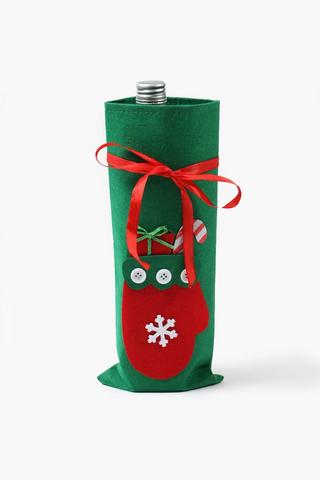 Festive Felt Wine Bag