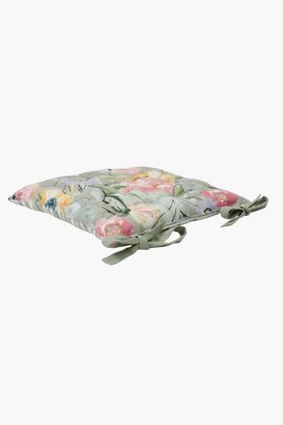 Printed Shelly Floral Chair Pad, 40x40cm