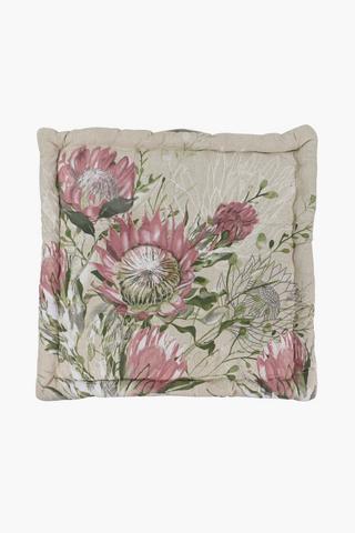 Printed Sodwana Protea Mattress Cushion, 50x50x10cm