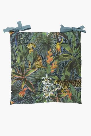 Printed Jungle Vibes Chair Pad, 50x50cm