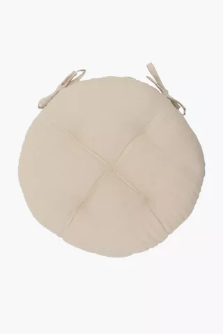 Plain Round Cotton Chair Pad, 50cm