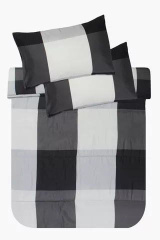 Soft Touch Printed Check Comforter Set