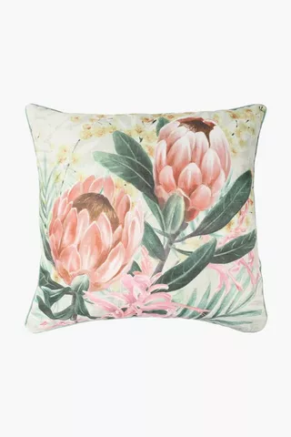 Premium Printed Gironde Protea Feather Scatter Cushion, 60x60cm