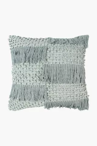 Textured Dale Fringe Feather Scatter Cushion, 60x60cm
