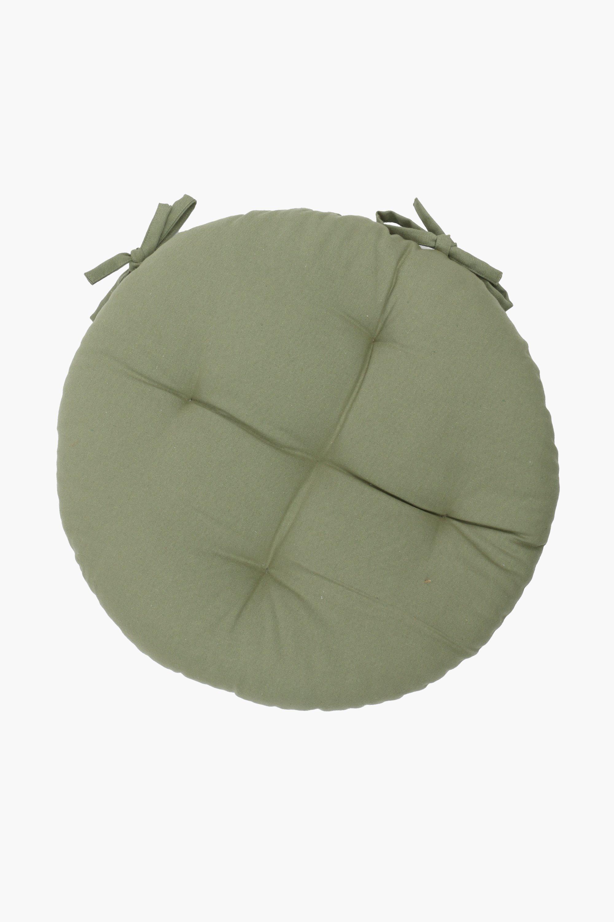 Plain Round Cotton Chair Pad, 50cm