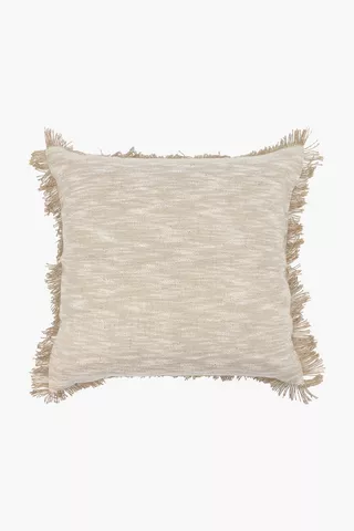 Premium Jute Fray Feather Scatter Cushion, 60x60cm