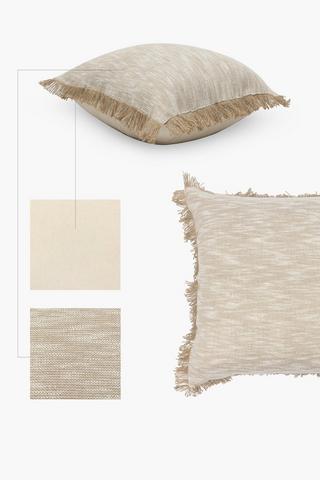 Premium Jute Fray Feather Scatter Cushion, 60x60cm