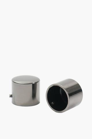 2 Pack Metal Rod End Caps, 25mm