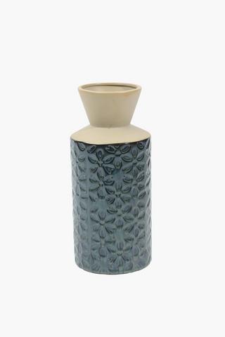 Floral Embossed Vase, 14x30cm
