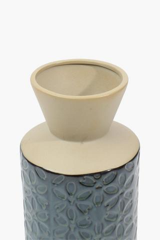 Floral Embossed Vase, 14x30cm