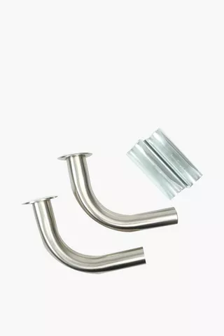 2 Pack Curved Bracket With Joiner, 35mm
