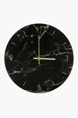 Marble Glass Clock, 30cm