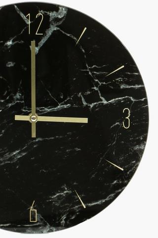 Marble Glass Clock, 30cm