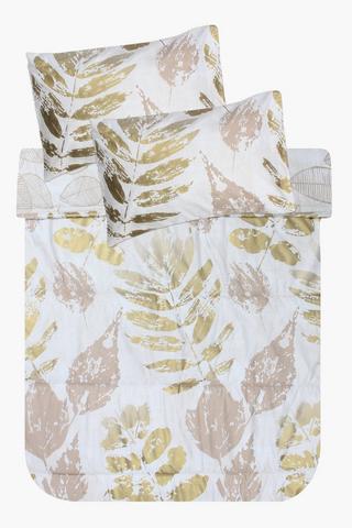 Soft Touch Foil Leaf Comforter Set
