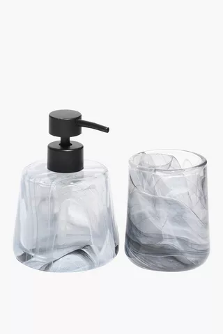 Abstract Smoked Glass Bath Tumbler, 450ml