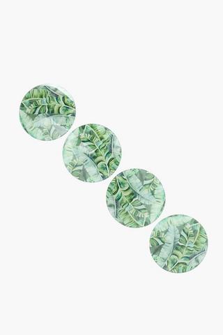 4 Pack Printed Glass Coasters