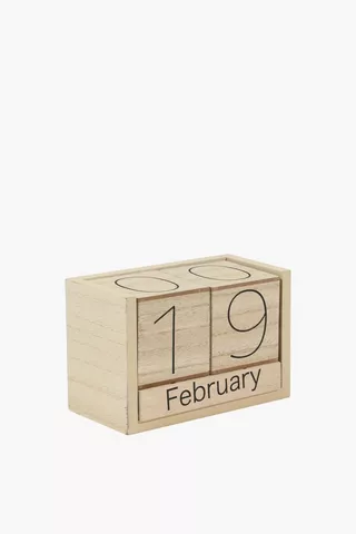 Wooden Block Calendar, 7x14cm
