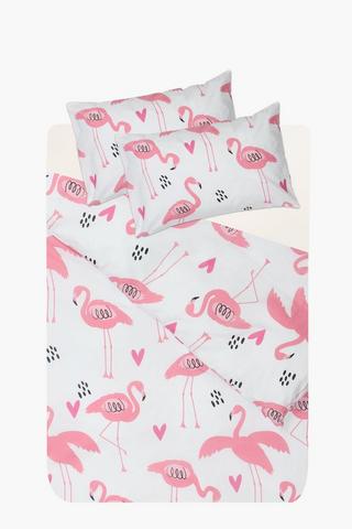Polycotton Lyla Flamingo Reversible Duvet Cover Set