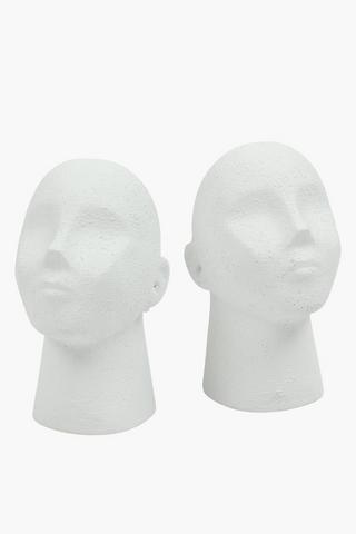 Face Resin Bookends, 11x18cm