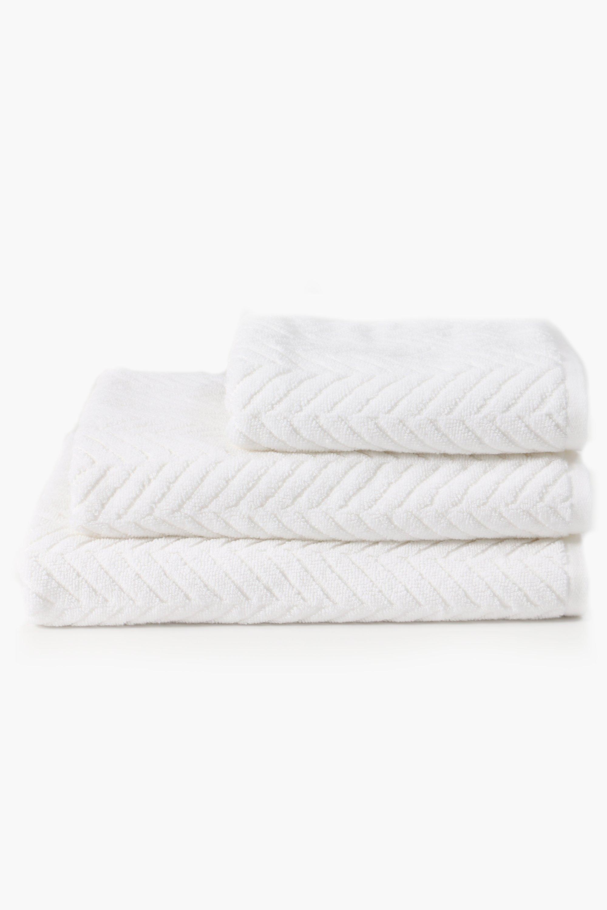 Textured Chevron Cotton Towel