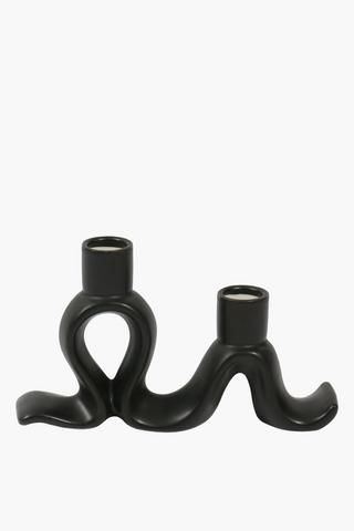 Wave Porcelain Candle Holder, 20cm