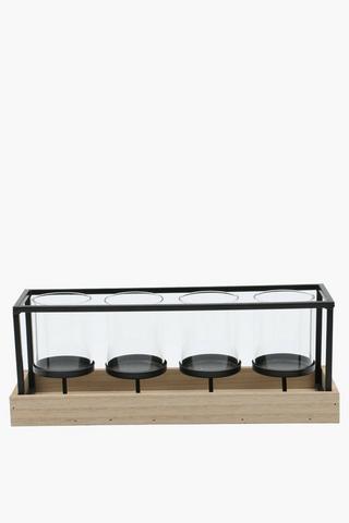 Quad Rustic Candle Holder