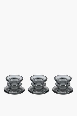 3 Piece Glass Dinner Candle Holders