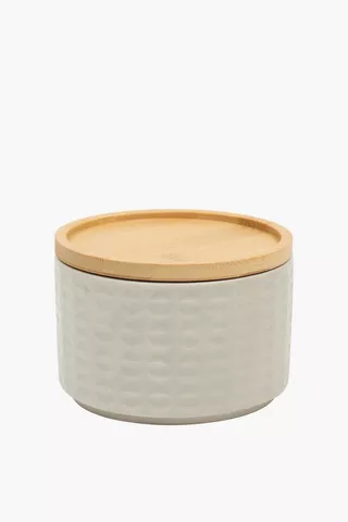 Ceramic Canister With Bamboo Lid