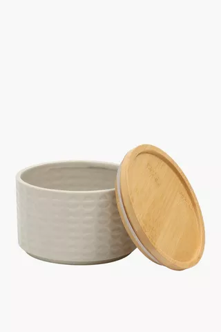 Ceramic Canister With Bamboo Lid