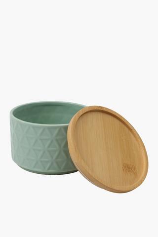 Ceramic Canister With Bamboo Lid