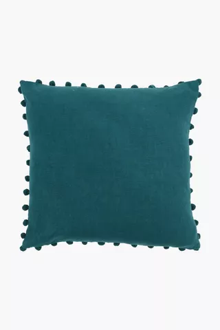 Textured Pom Pom Scatter Cushion, 50x50cm