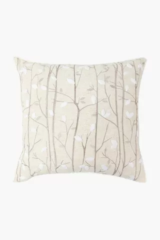 Embroidered Forest Scatter Cushion, 50x50cm