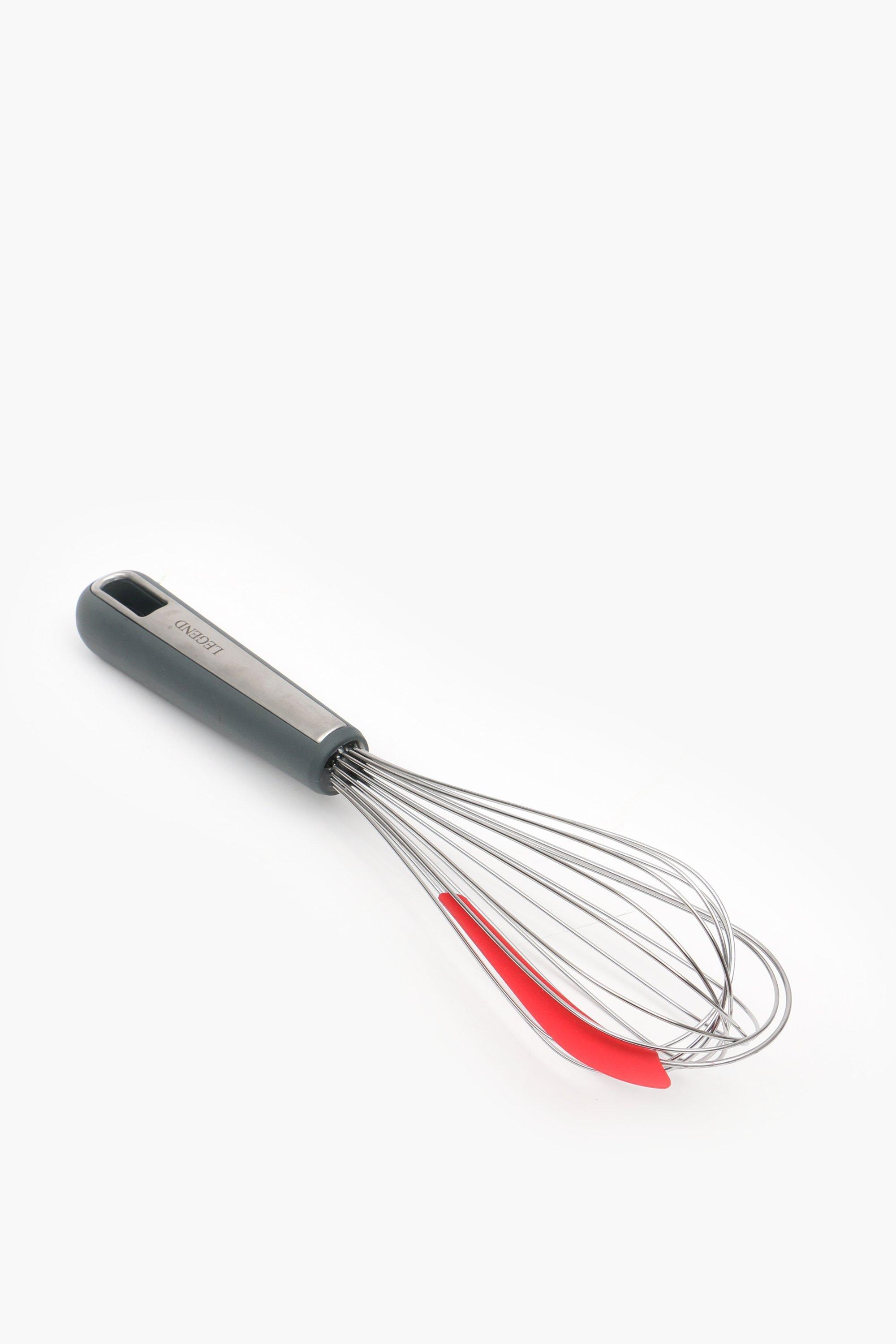 Red Silicone & Stainless Steel Whisks, 3-Pack