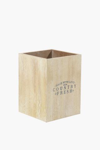 Country Fresh Wooden Utensil Holder
