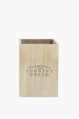 Country Fresh Wooden Utensil Holder
