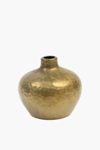 Beaten Bud Ceramic Vase, 14x12cm