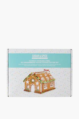 10 Piece Ginger Bread House Cookie Cutter Set
