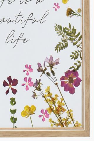 Framed Floral Script, 30x40cm