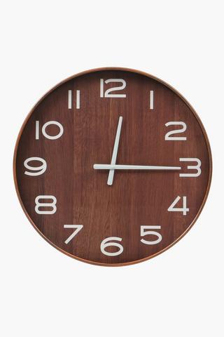 Wood Finish Clock, 50cm