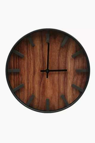 Rustic Wooden Clock, 30cm