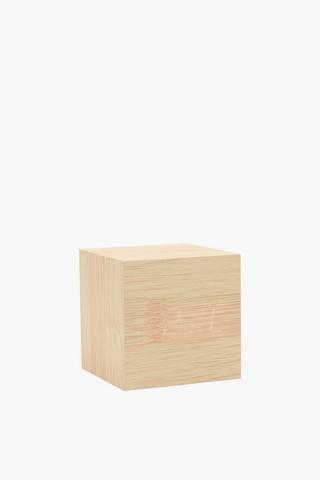 Wooden Cube Alarm Clock, 7cm