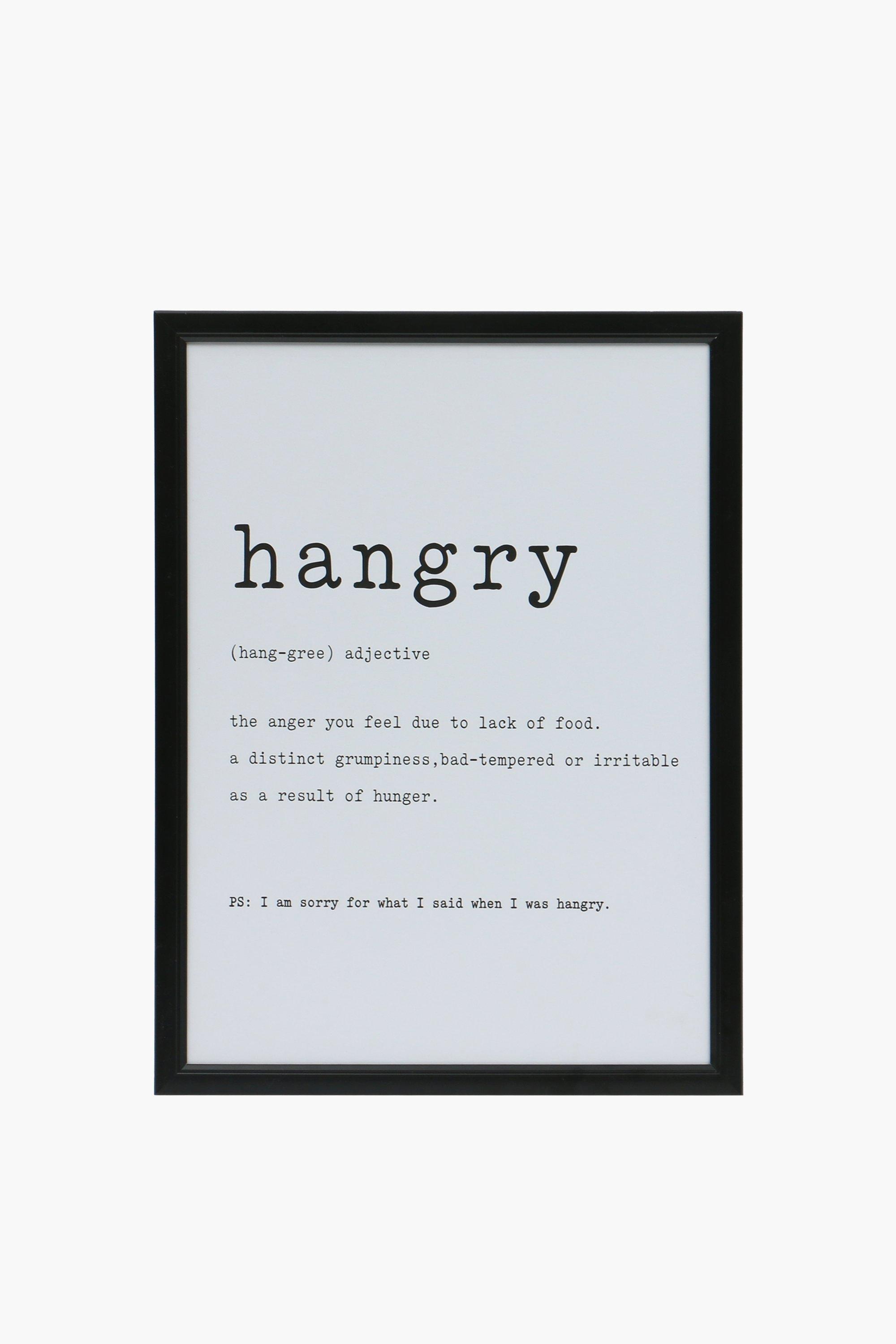 Framed Hangry Script, 30x40cm