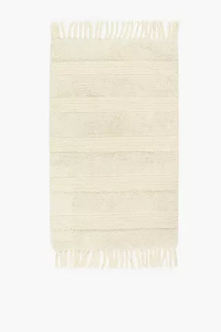 Cotton Woven Braided Stripe Bath Mat, 50x80cm