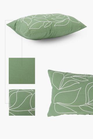 Woven Leaf Outline Classic Scatter Cushion, 30x50cm